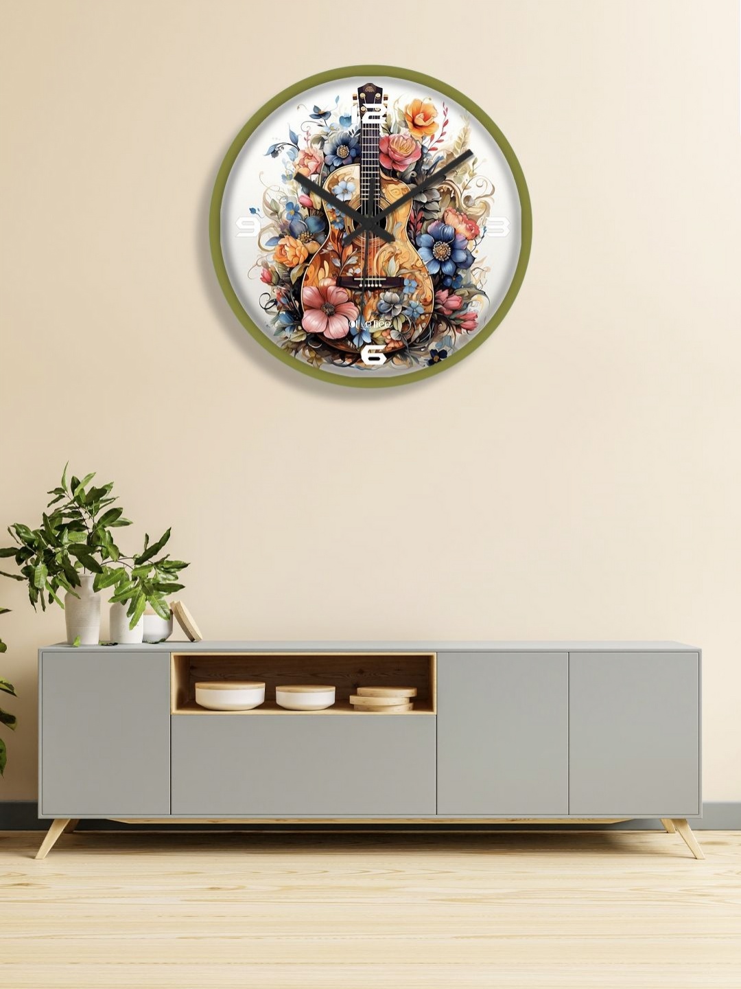 

OLIVE TREE White & Blue Printed Analogue Contemporary Wall Clock