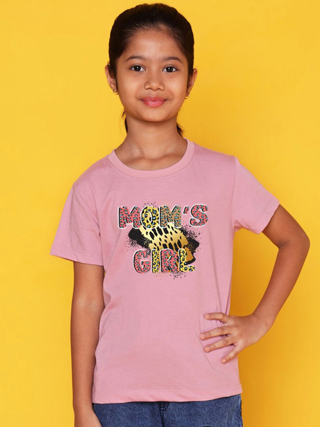 

NUSYL Girls Graphic Printed T-shirt, Pink
