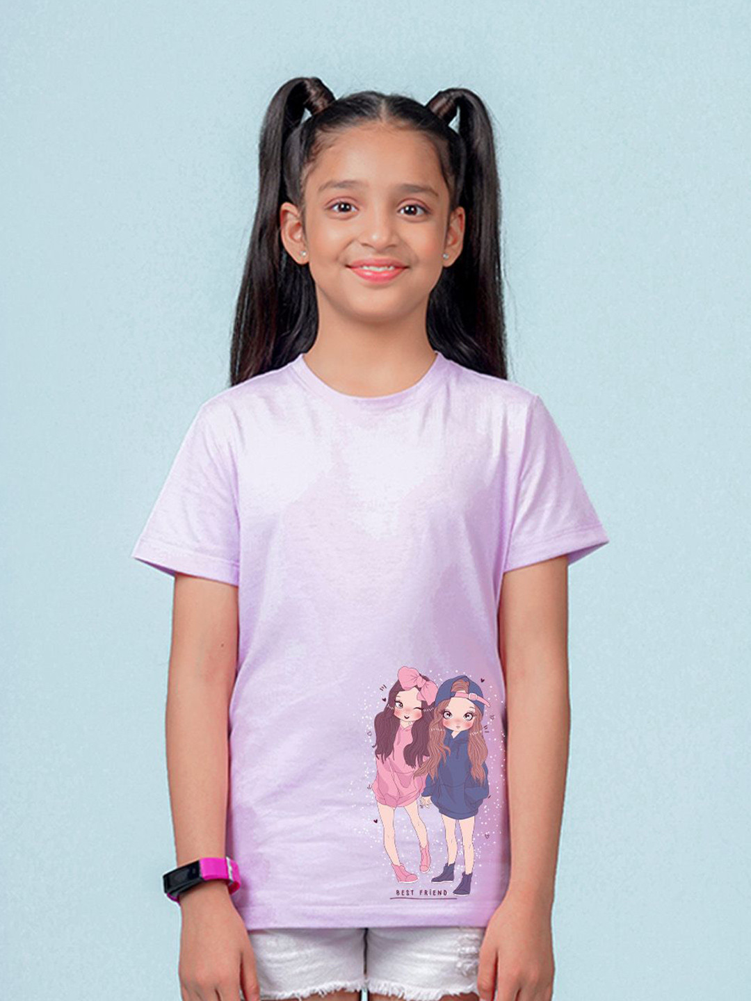 

NUSYL Girls Graphic Printed T-shirt, Purple