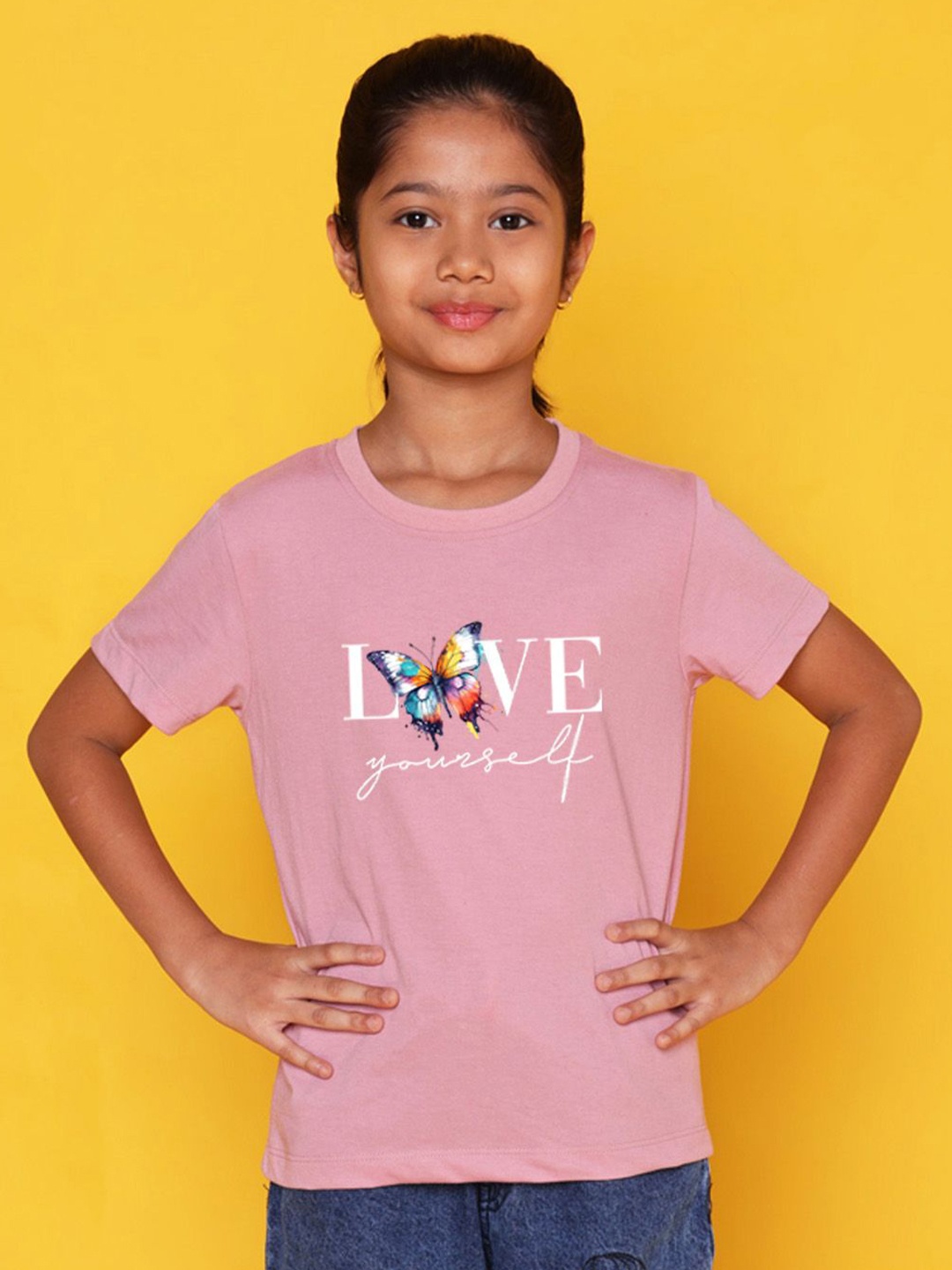 

NUSYL Girls Drop-Shoulder Sleeves Pockets T-shirt, Pink
