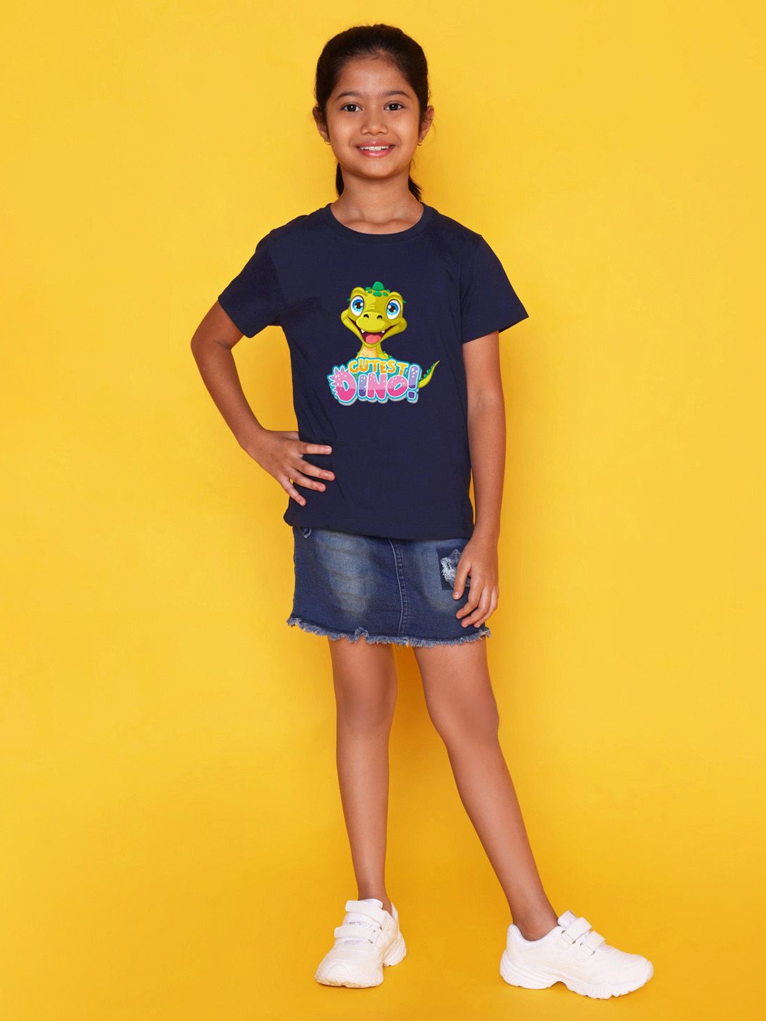 

NUSYL Girls Graphic Printed Round Neck T-shirt, Blue