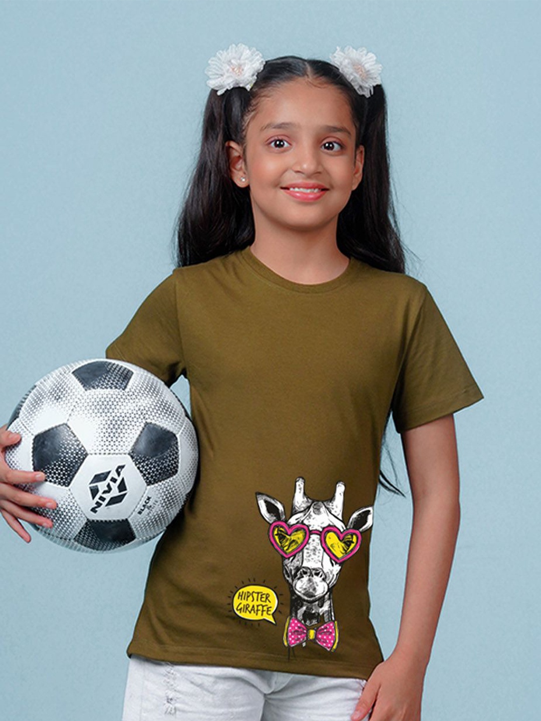 

NUSYL Girls Graphic Printed T-shirt, Green