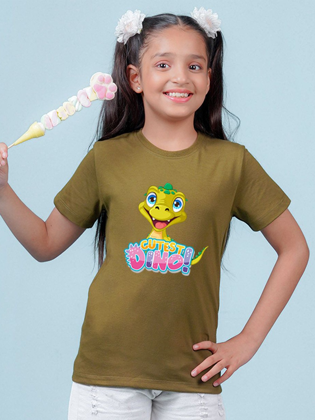 

NUSYL Girls Graphic Printed T-shirt, Green