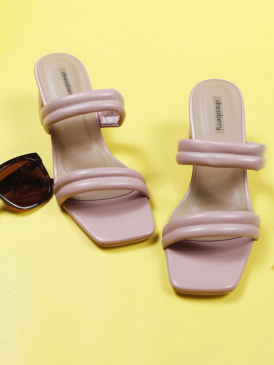 

DressBerry Pink Open Toe Block Heels