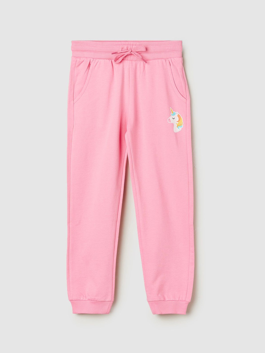 

max Girls Cotton Mid Rise Joggers, Pink