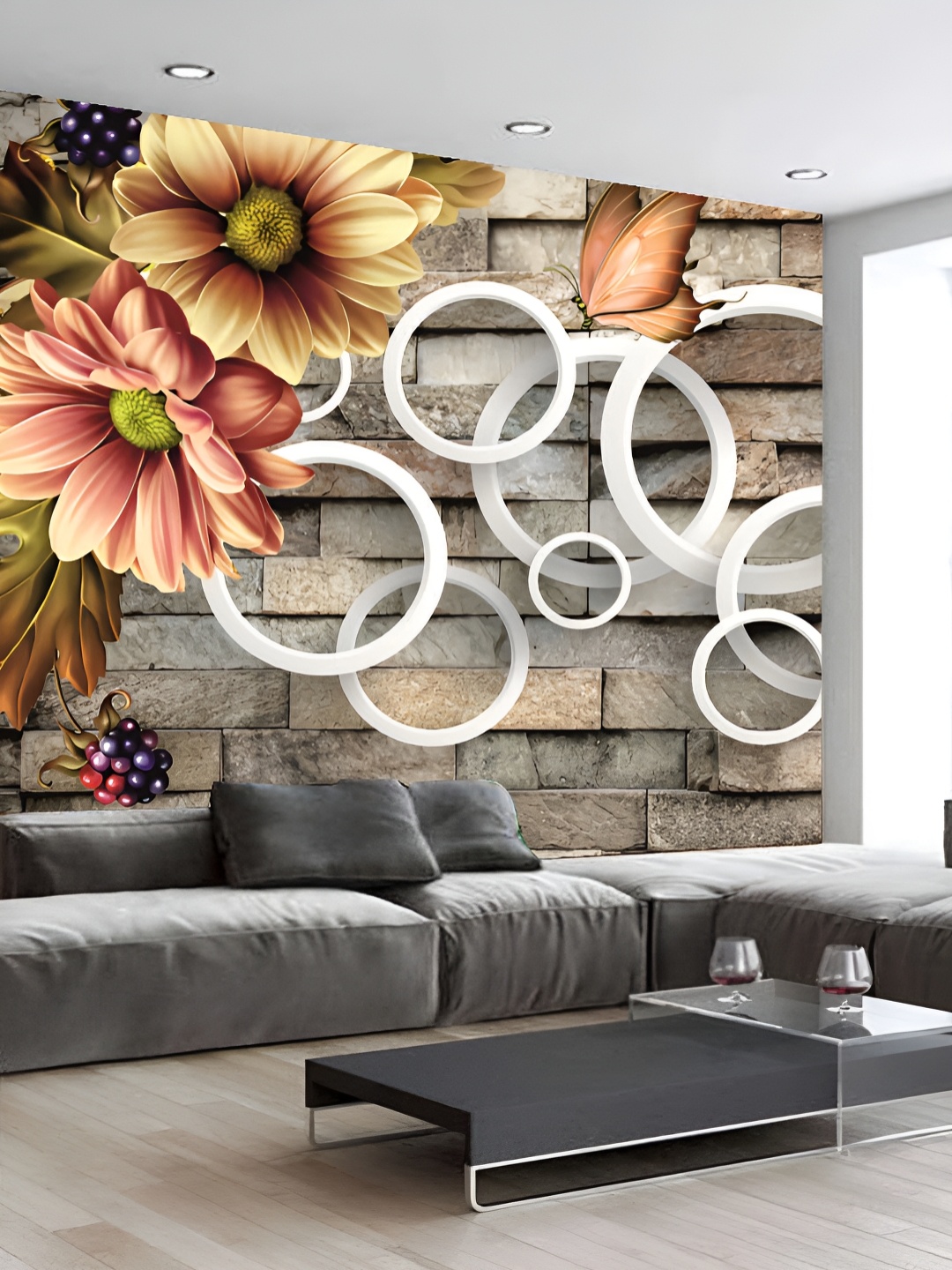 

Aura Grey & Brown Printed Self-Adhesive 3D Wallpaper