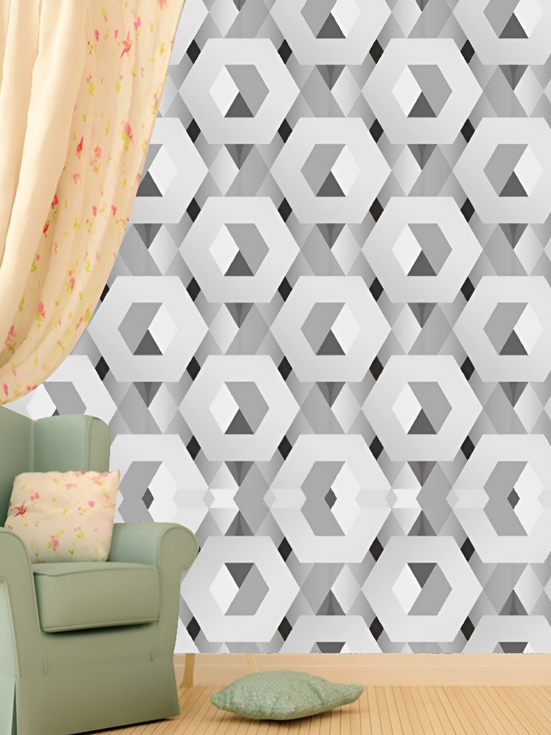 

Aura White & Grey Printed Self-Adhesive Wall Sticker