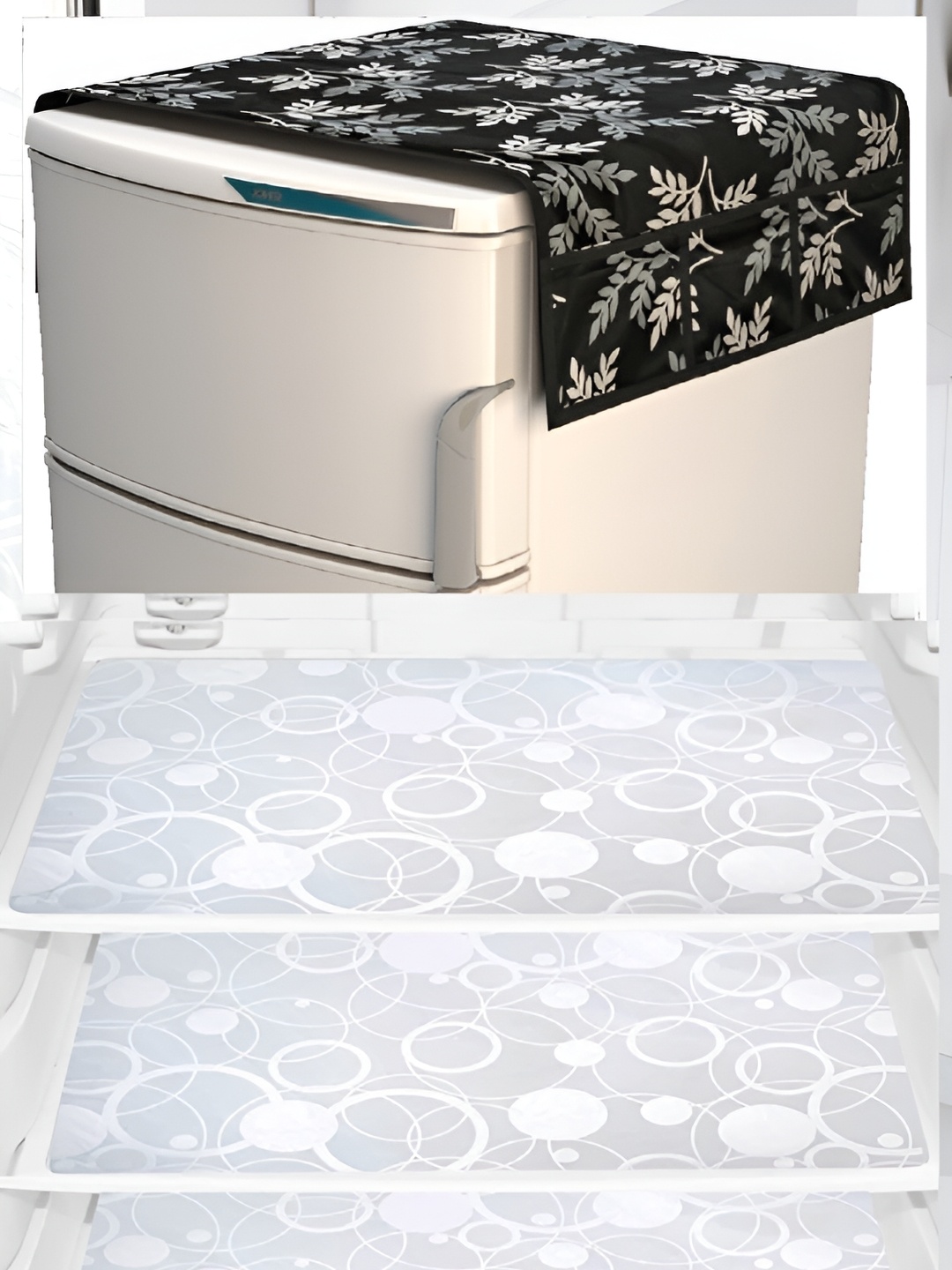 

REVEXO 5-pcs Black & White Printed Refrigerator Covers