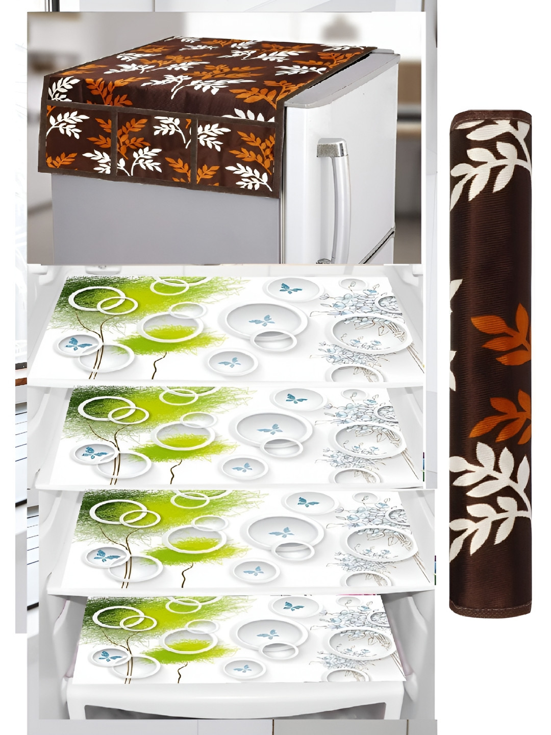

REVEXO Brown & White 6 Pieces Printed Appliance covers