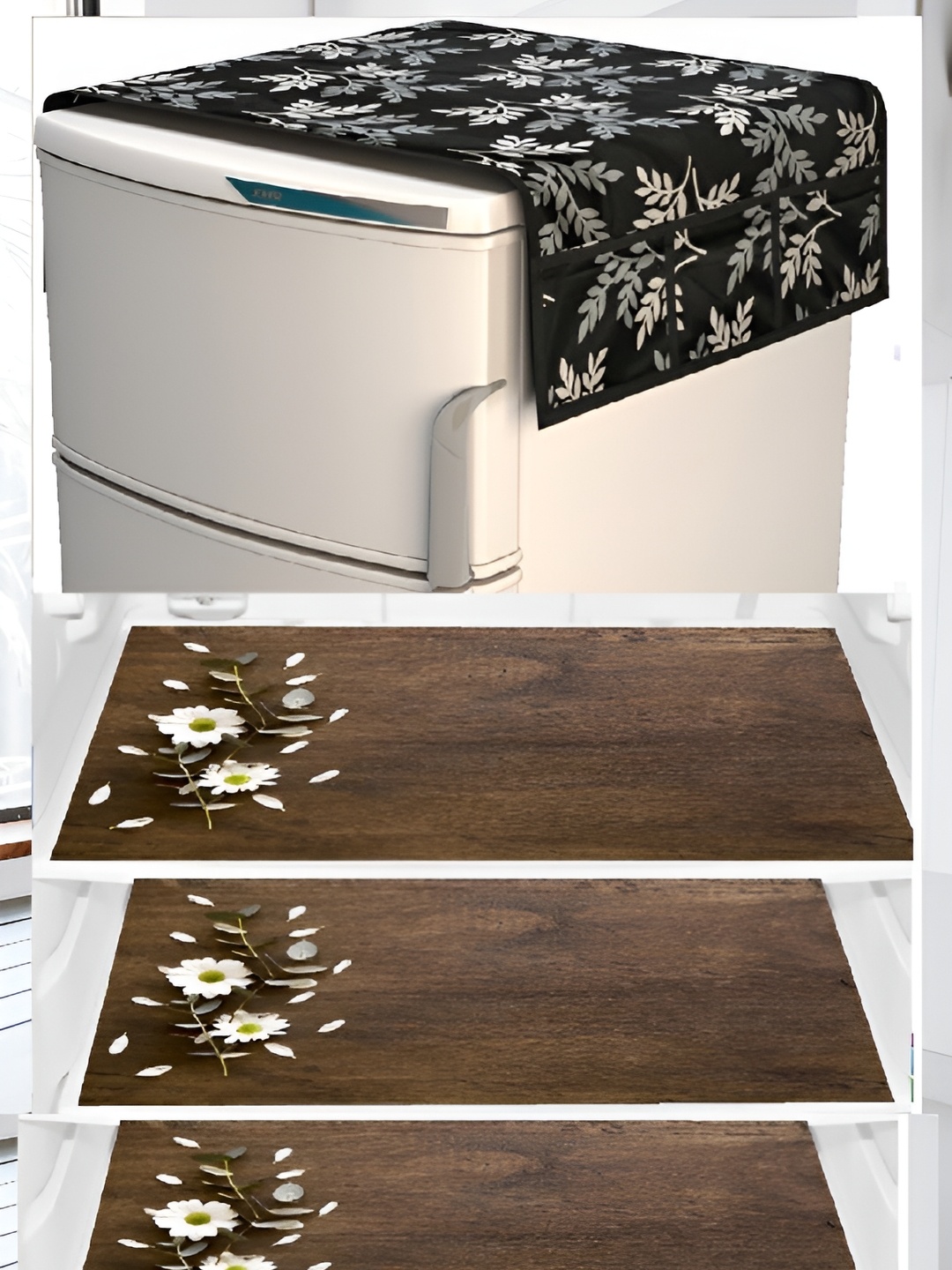 

REVEXO Black & Brown 4 Pieces Printed Appliance covers