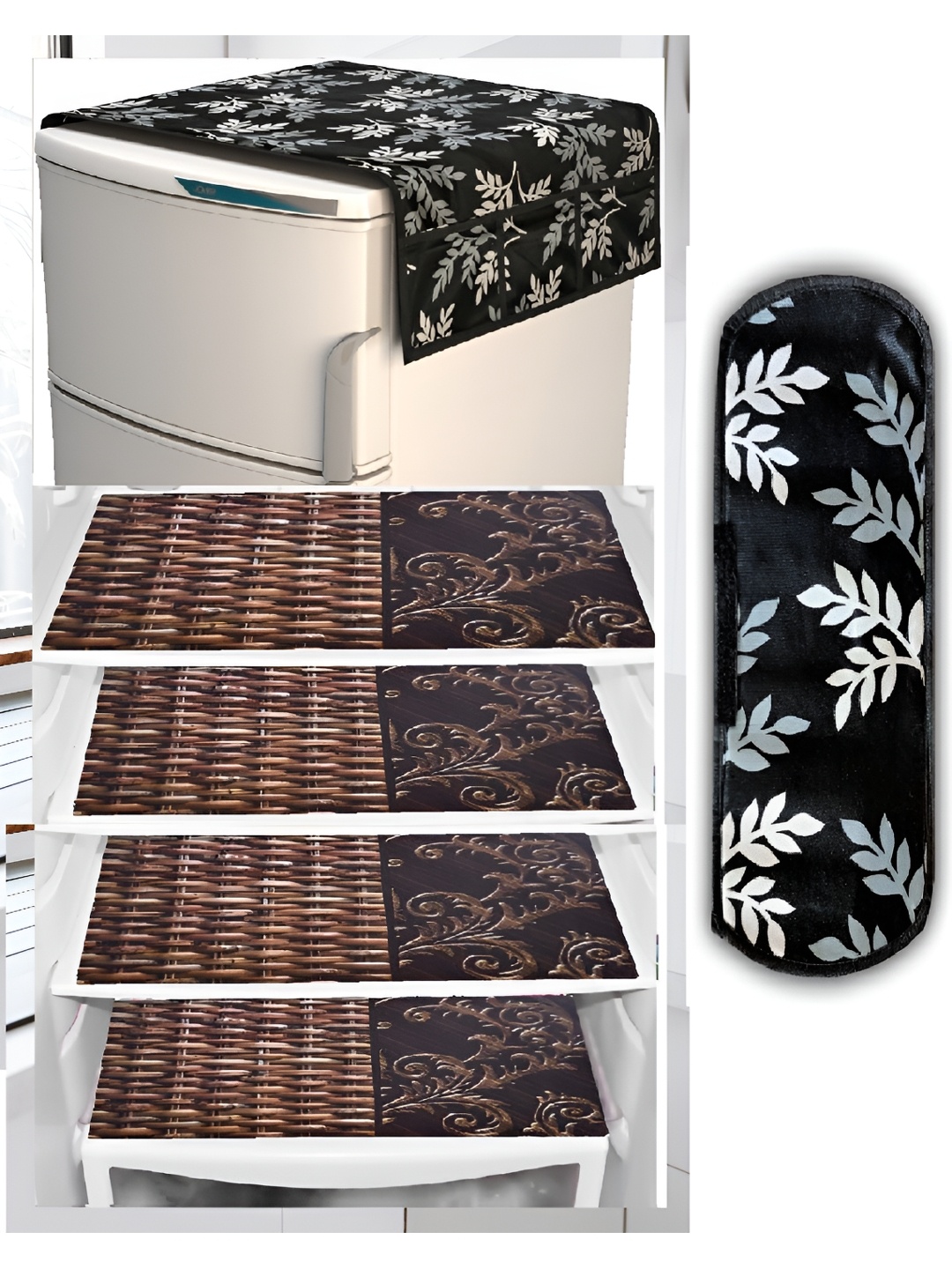 

REVEXO Brown & Black 6 Pieces Printed Appliance covers