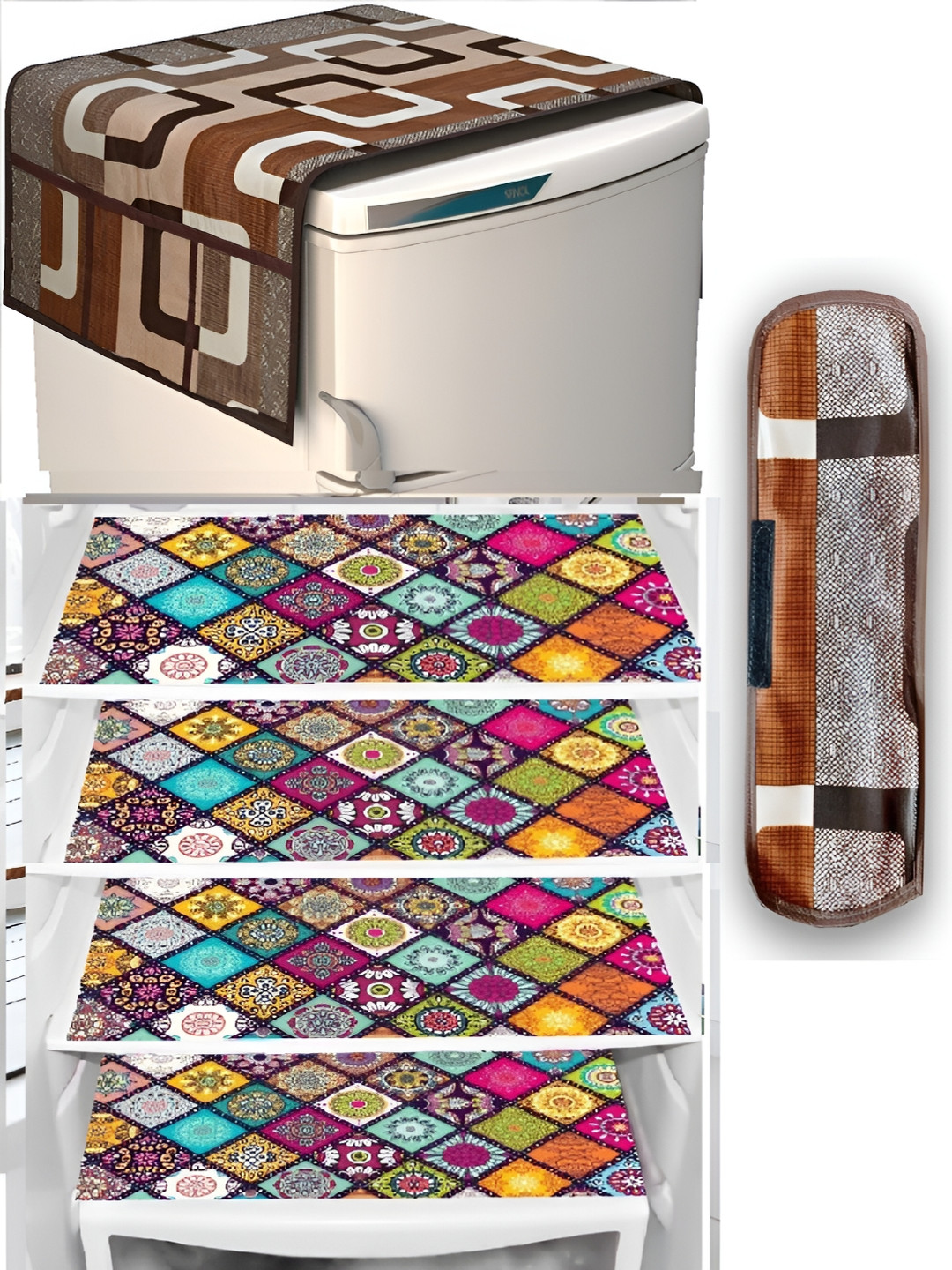 

REVEXO Brown 6 Pieces Printed Appliance covers