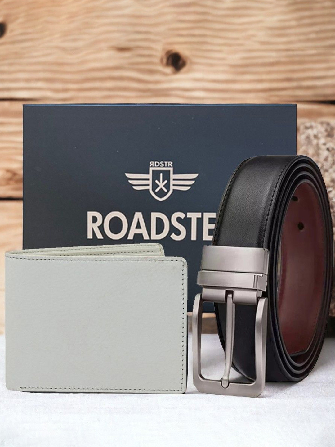

The Roadster Lifestyle Co. Men Belt & Wallet Accessories Gift Set, Black
