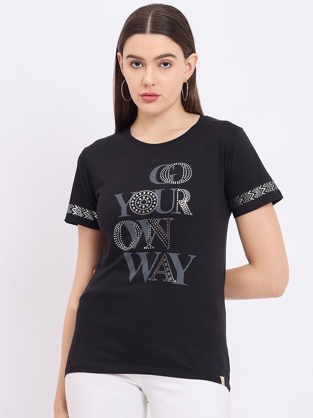

Duke Typography Printed Cotton T-Shirt, Black