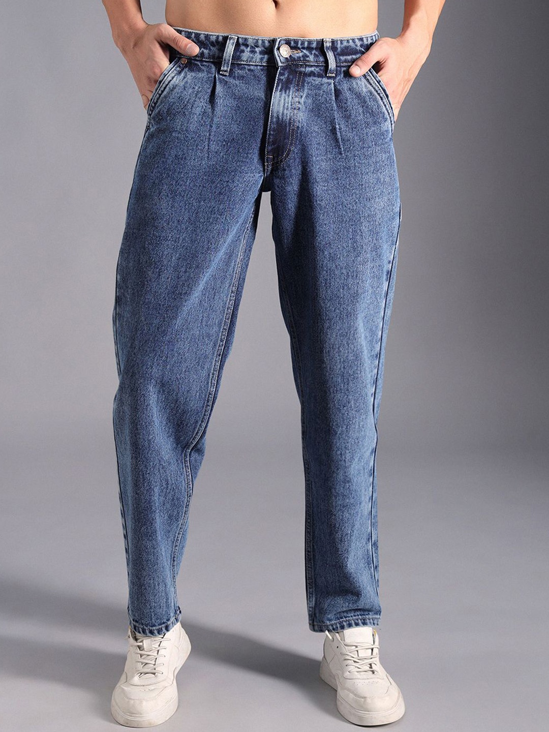 

High Star Men Straight Tapered Cotton Fit Jeans, Blue