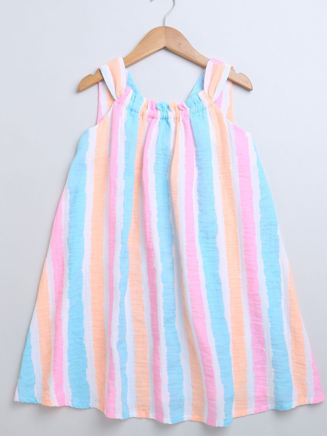 

Sweetlime By AS Girls Striped Sleeveless Cotton A-Line Dress, Blue