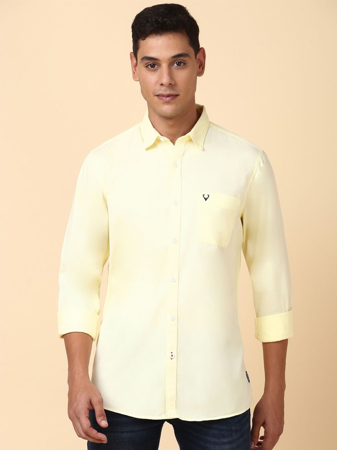 

Allen Solly Custom Spread Collar Long Sleeves Pure Cotton Casual Shirt, Yellow