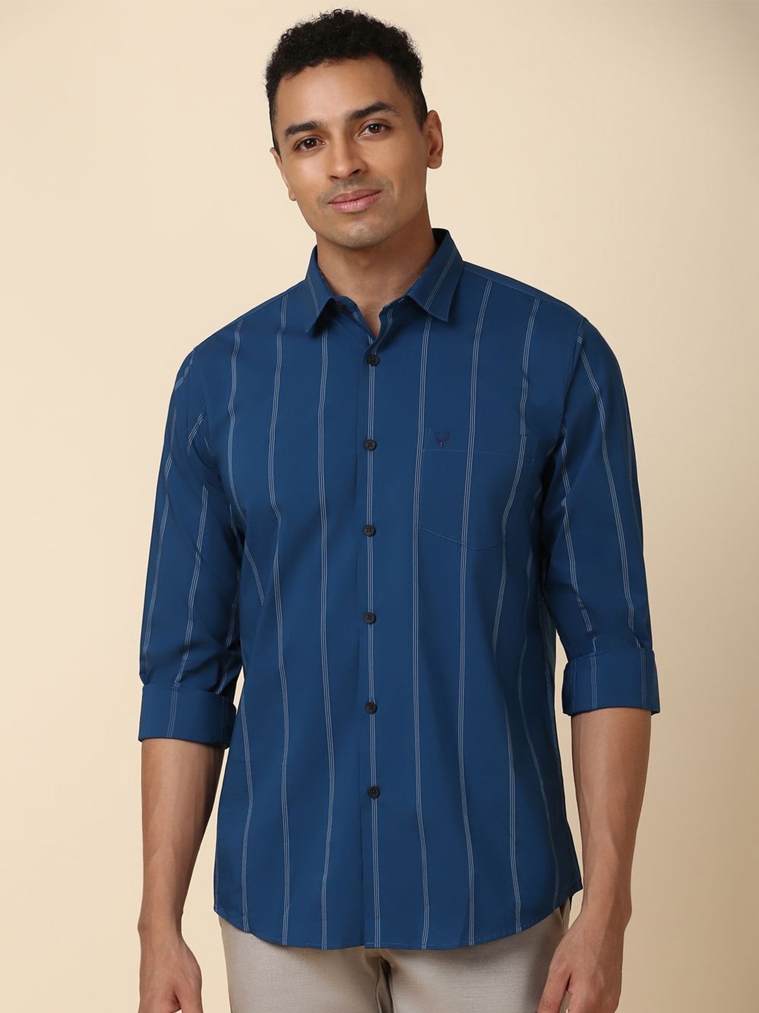 

Allen Solly Slim Fit Striped Casual Shirt, Blue