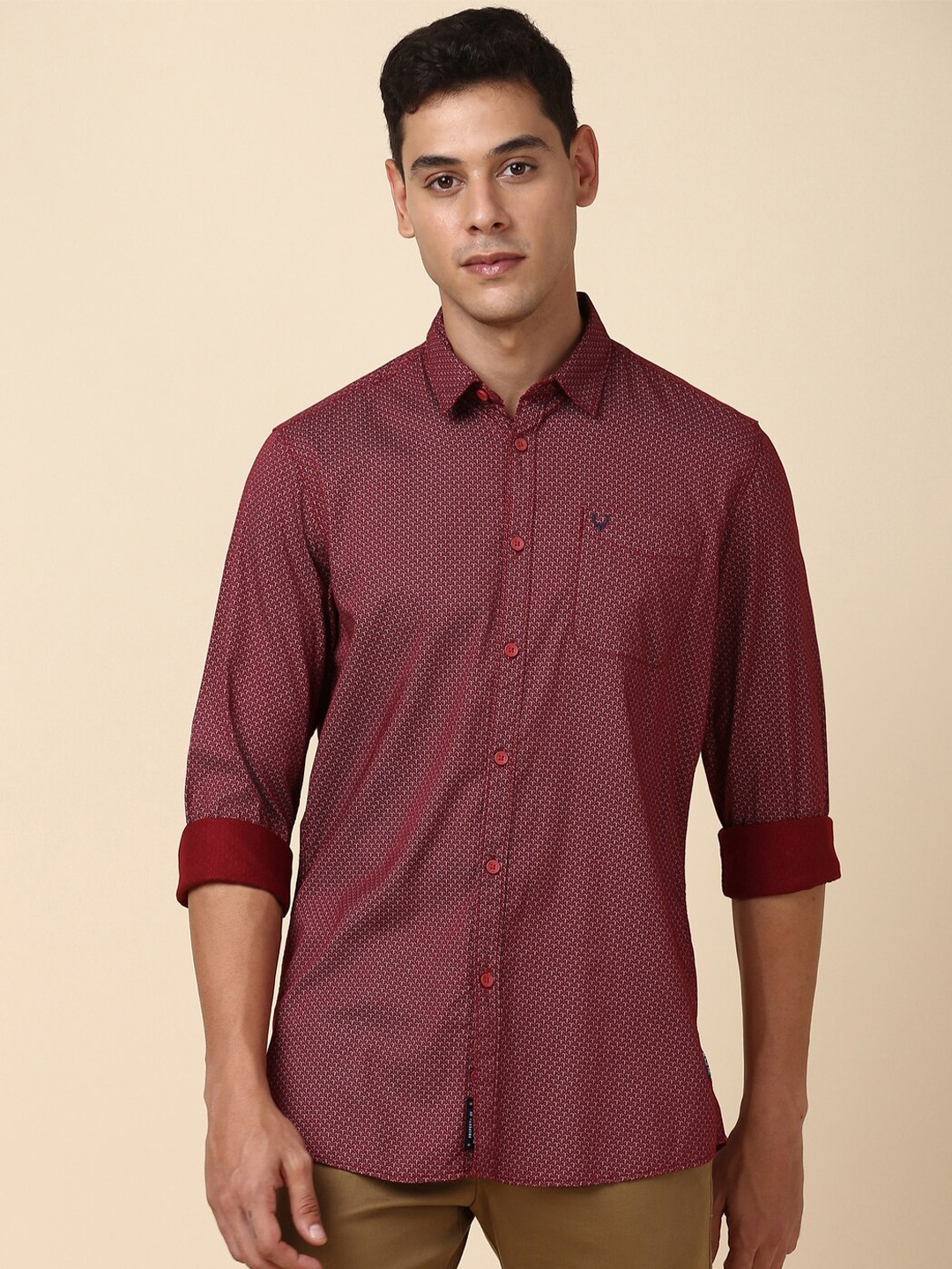 

Allen Solly Micro Ditsy Printed Pure Cotton Casual Shirt, Maroon