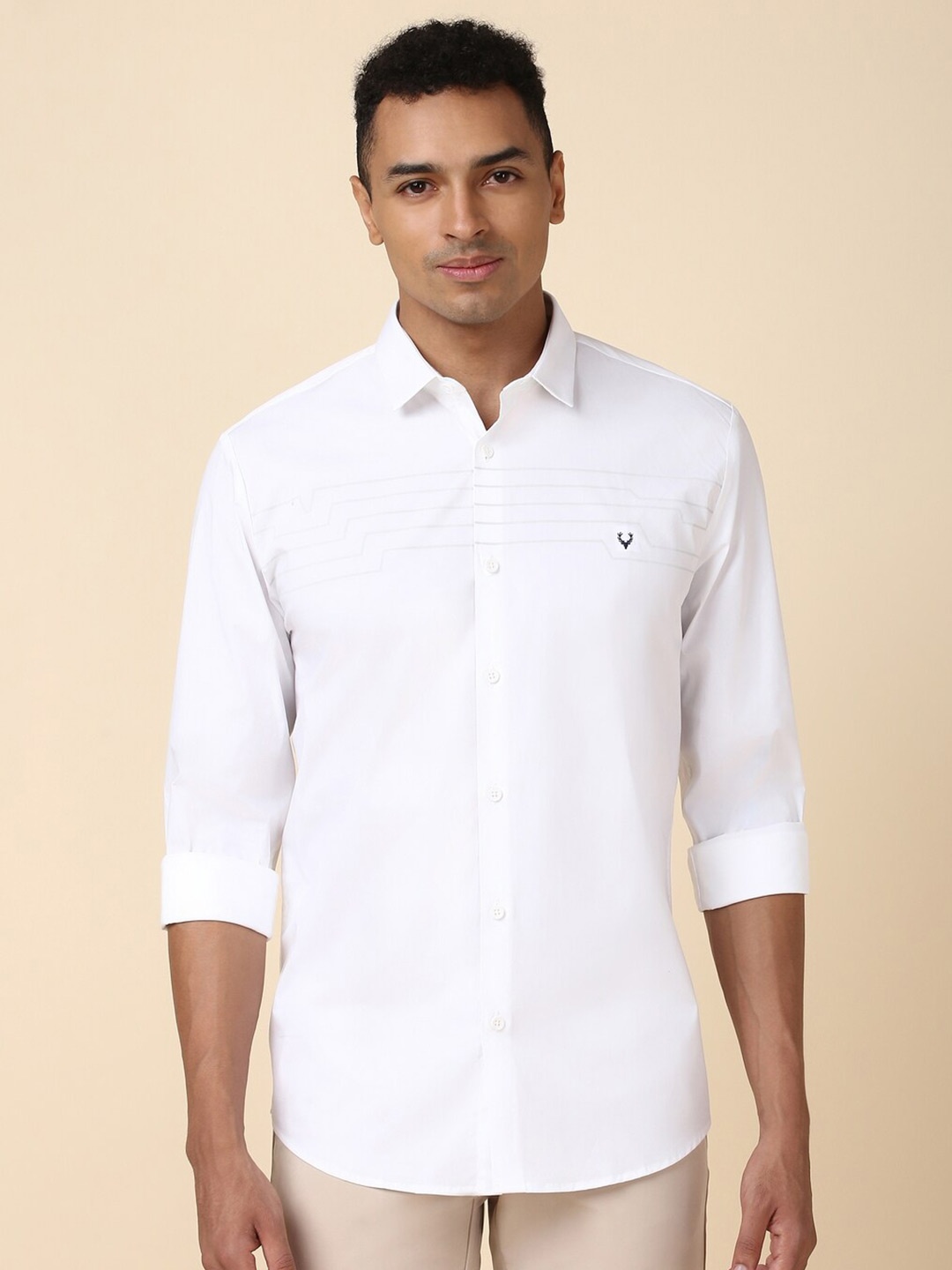 

Allen Solly Slim Fit Spread Collar Cotton Casual Shirt, White