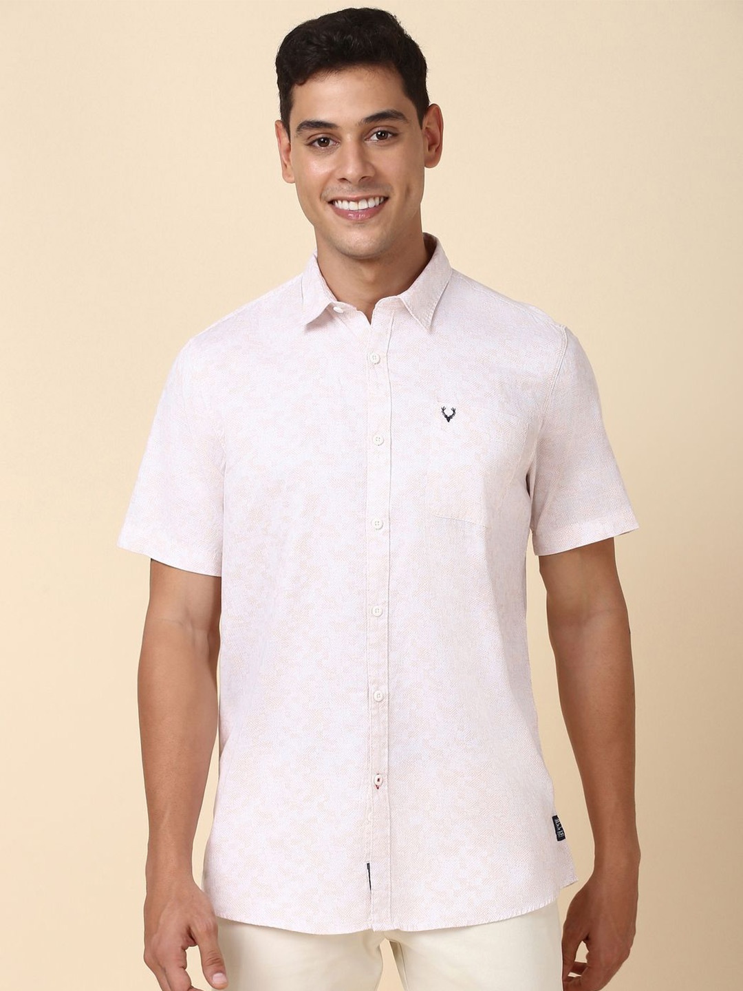 

Allen Solly Abstract Printed Pure Cotton Casual Shirt, Peach