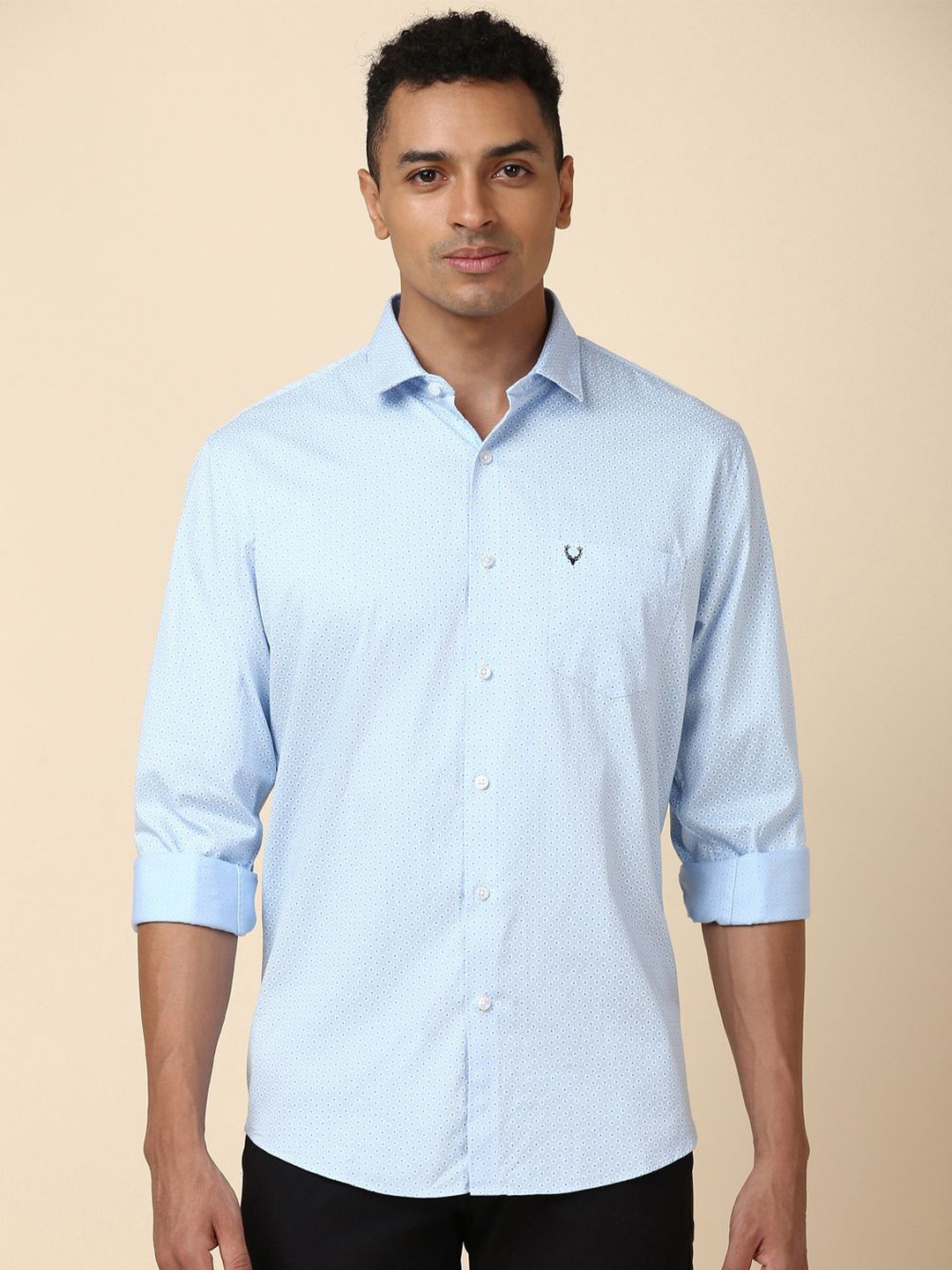 

Allen Solly Slim Fit Printed Casual Shirt, Blue
