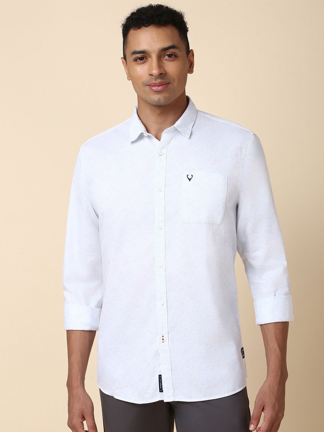 

Allen Solly Abstract Printed Long Sleeves Regular Fit Pure Cotton Casual Shirt, White