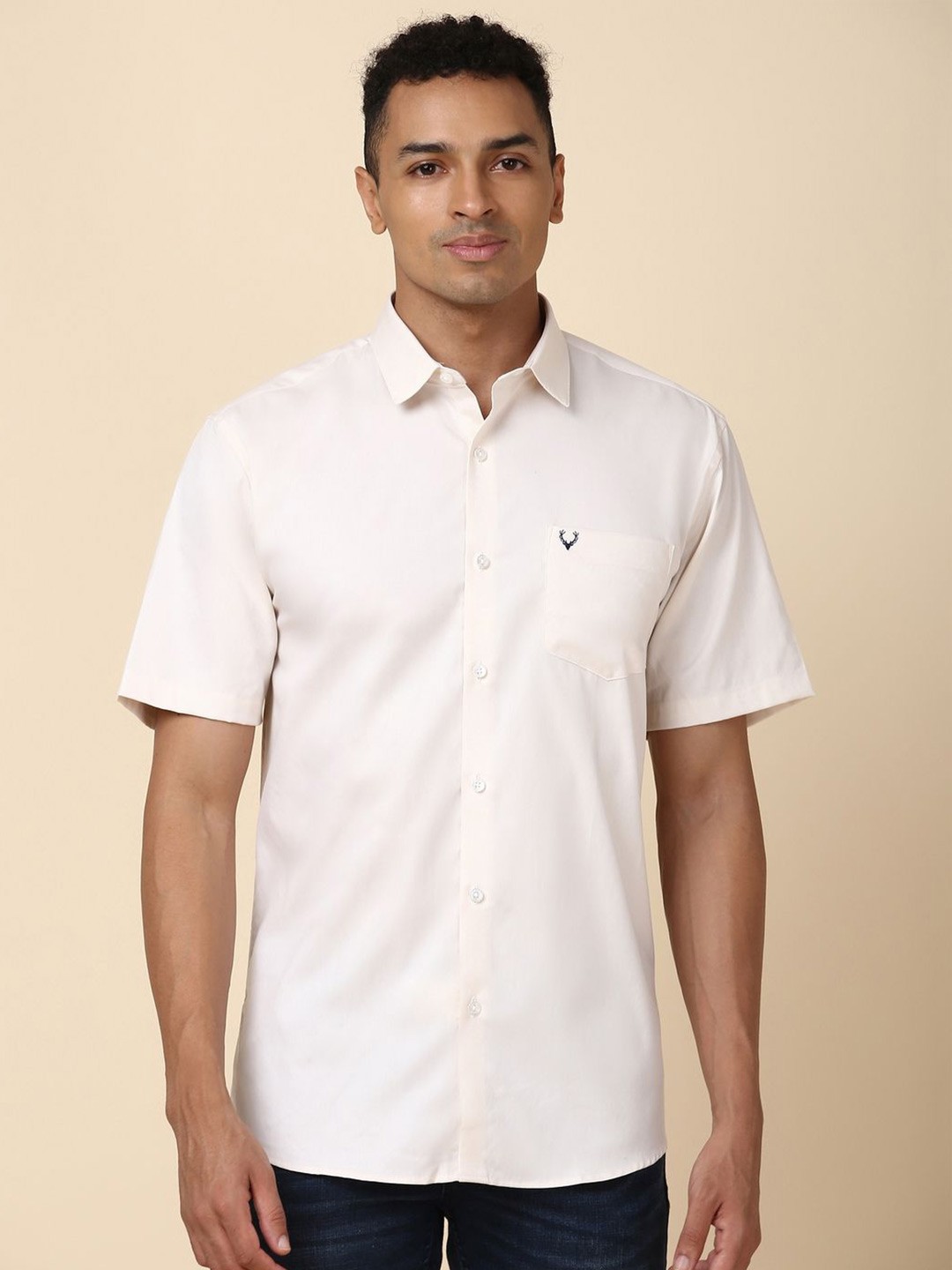 

Allen Solly Slim Fit Cotton Casual Shirt, Cream