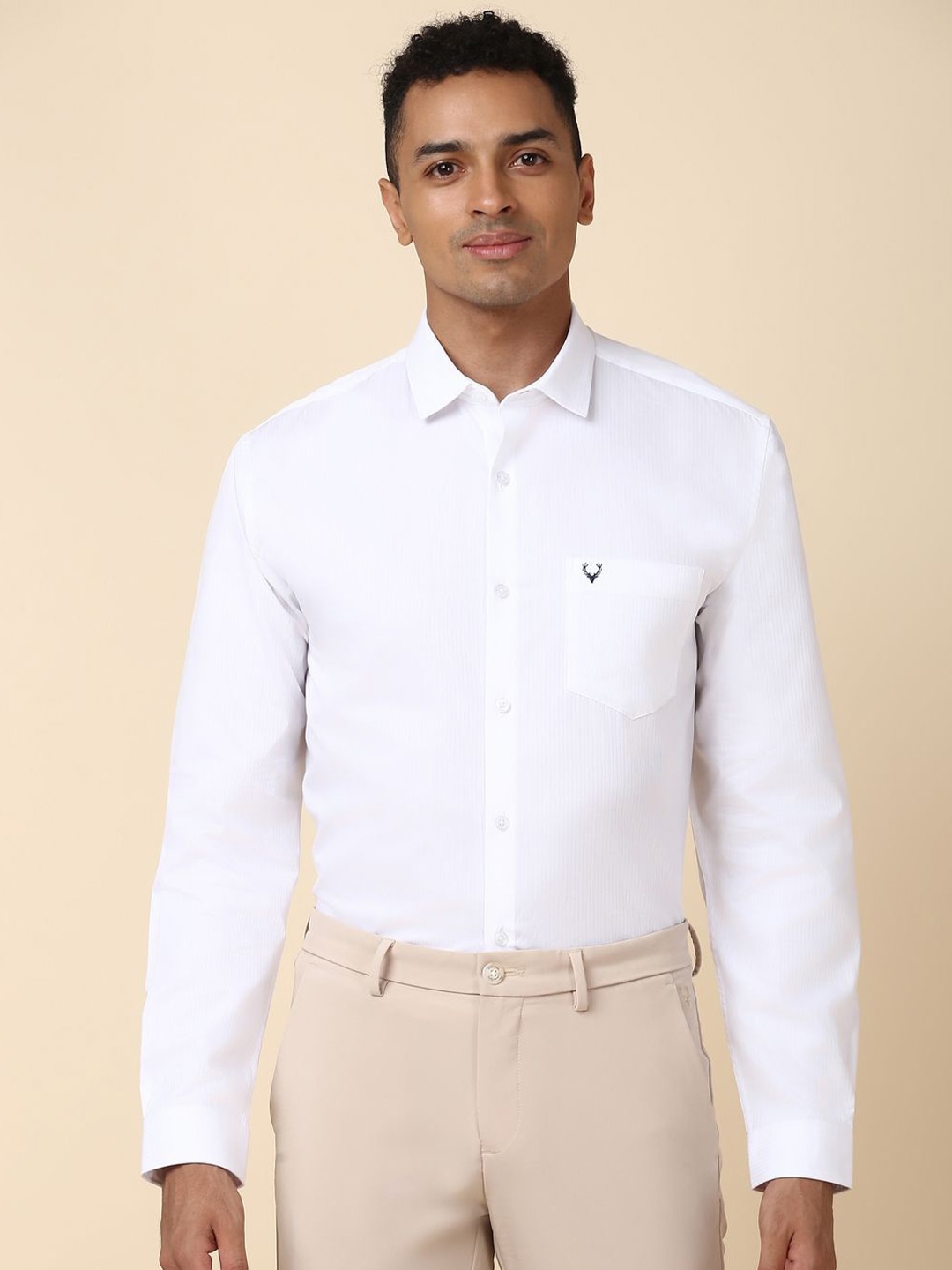 

Allen Solly Slim Fit Spread Collar Long Sleeves Pure Cotton Formal Shirt, White