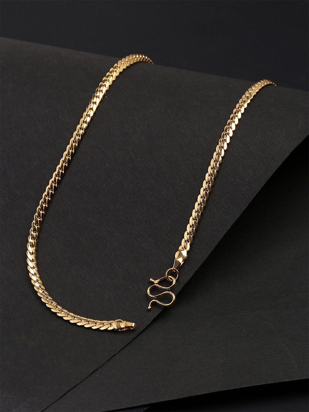 

Yellow Chimes Men Gold-Plated Stainless Steel Flat Mesh Chain