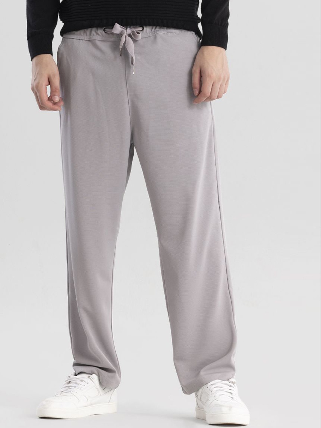 

Snitch Men Grey Relaxed Mid-Rise Loose Fit Trousers
