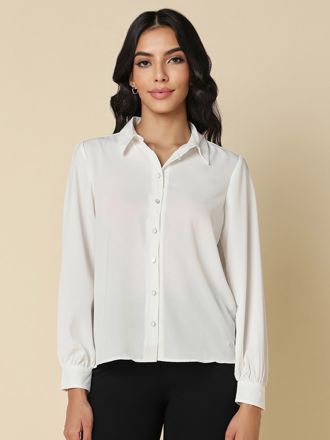 

Allen Solly Woman Spread Collar Formal Shirt, White