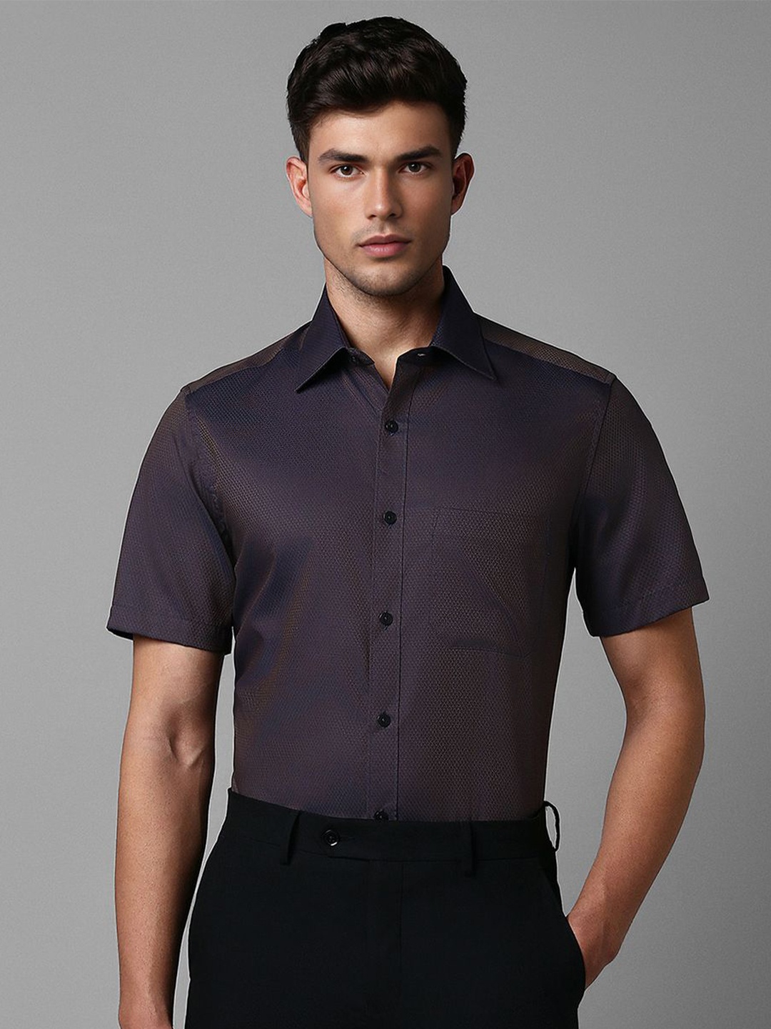 

Louis Philippe Pure Cotton Formal Shirt, Purple