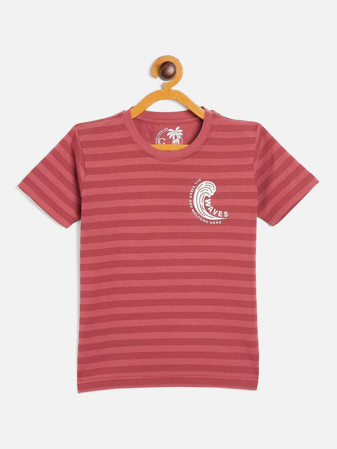 

Duke Boys Striped Cotton Slim Fit T-shirt, Red