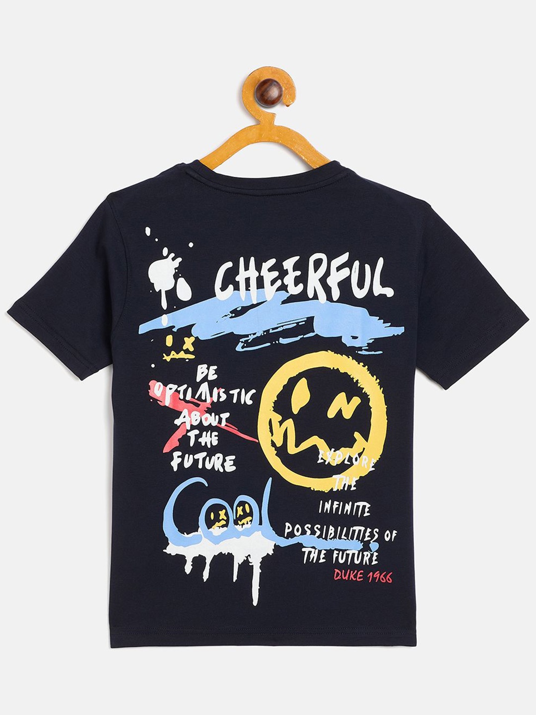 

Duke Boys Typography Printed Cotton Slim Fit T-shirt, Blue