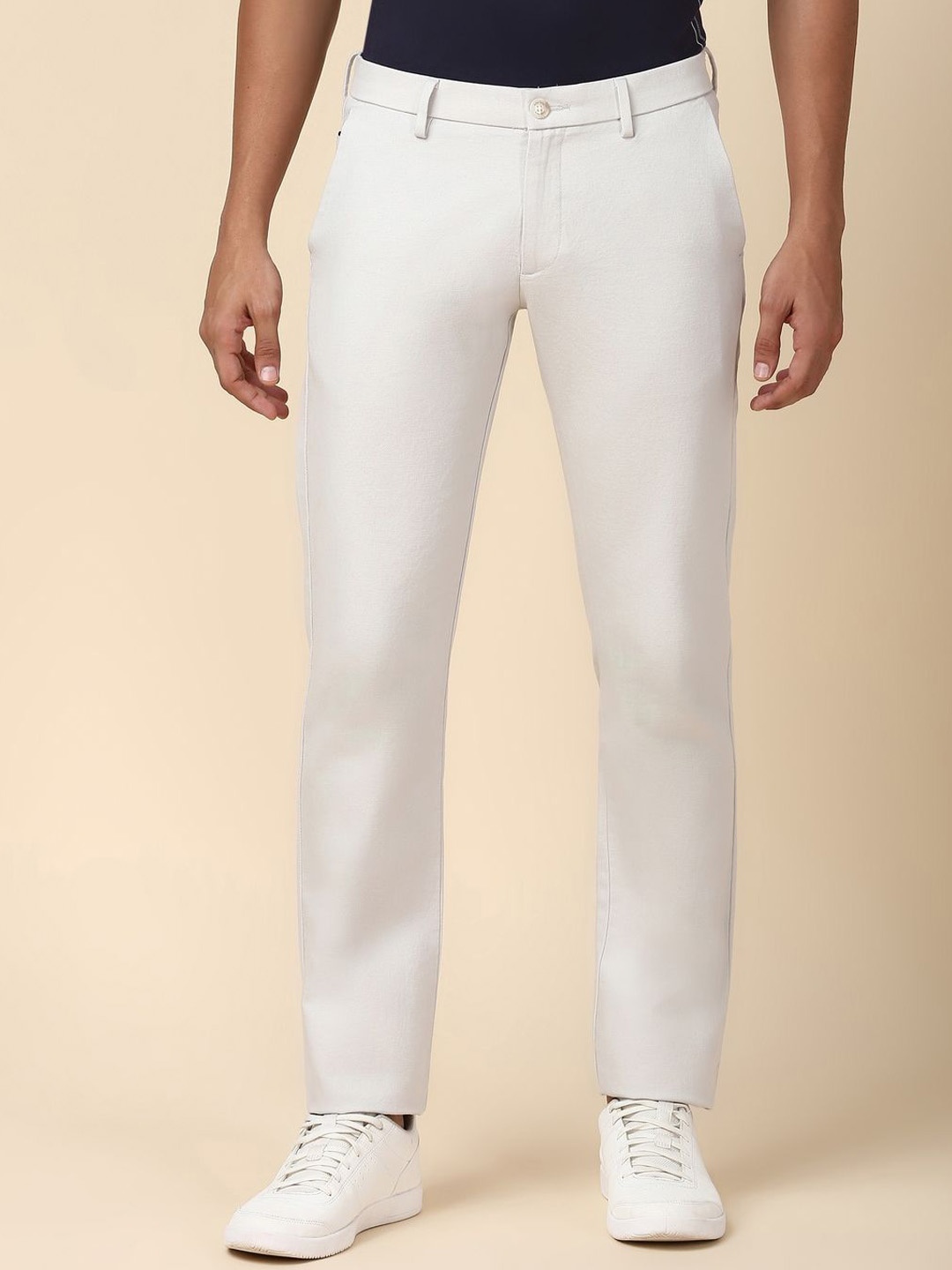 

Allen Solly Men Slim Fit Mid-Rise Trousers, White