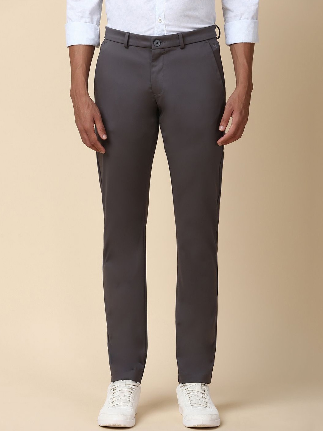 

Allen Solly Men Slim Fit Mid-Rise Regular Trousers, Grey