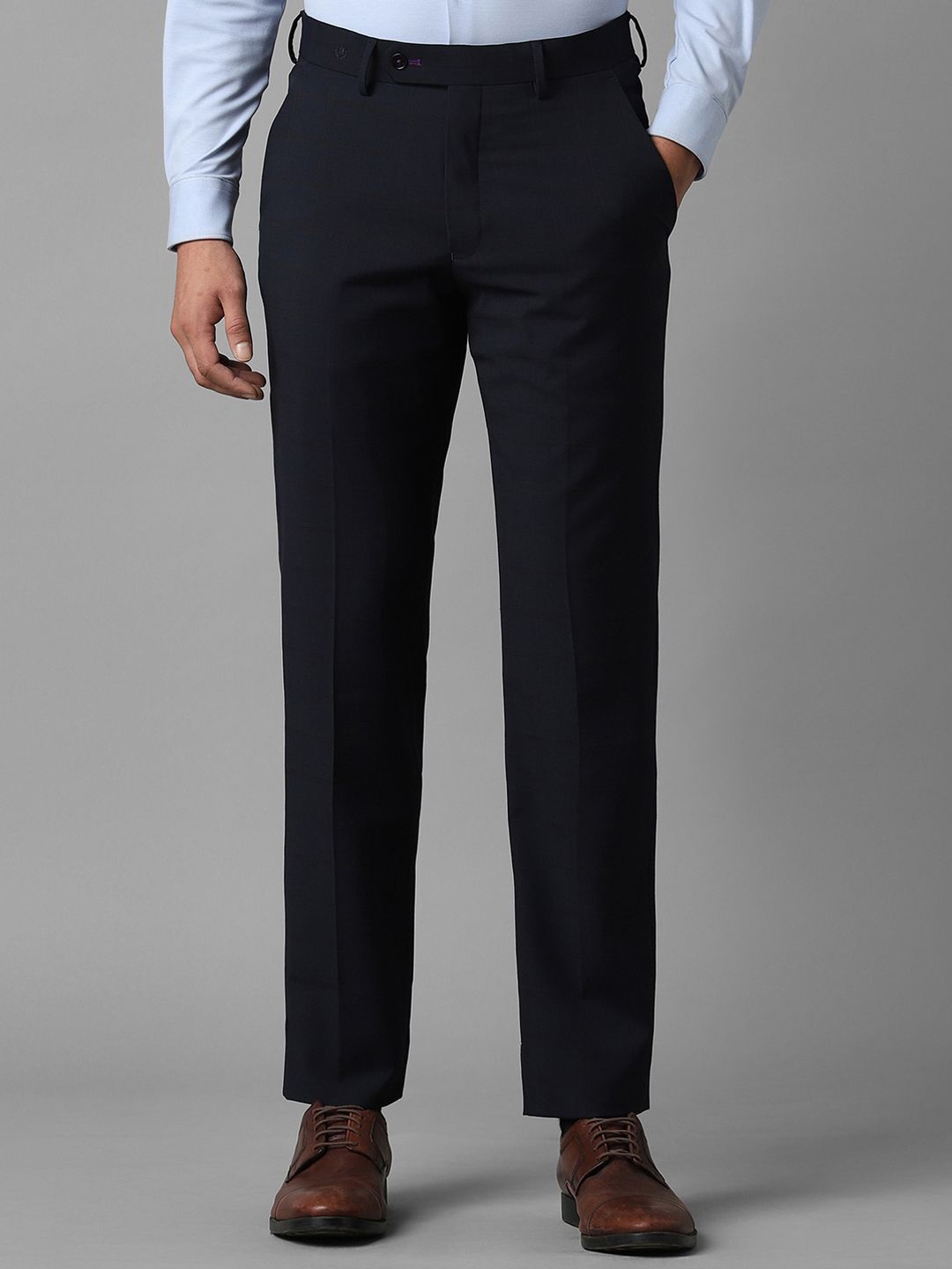 

Luxure by Louis Philippe Men Mid Rise Slim Fit Formal Trouser, Navy blue