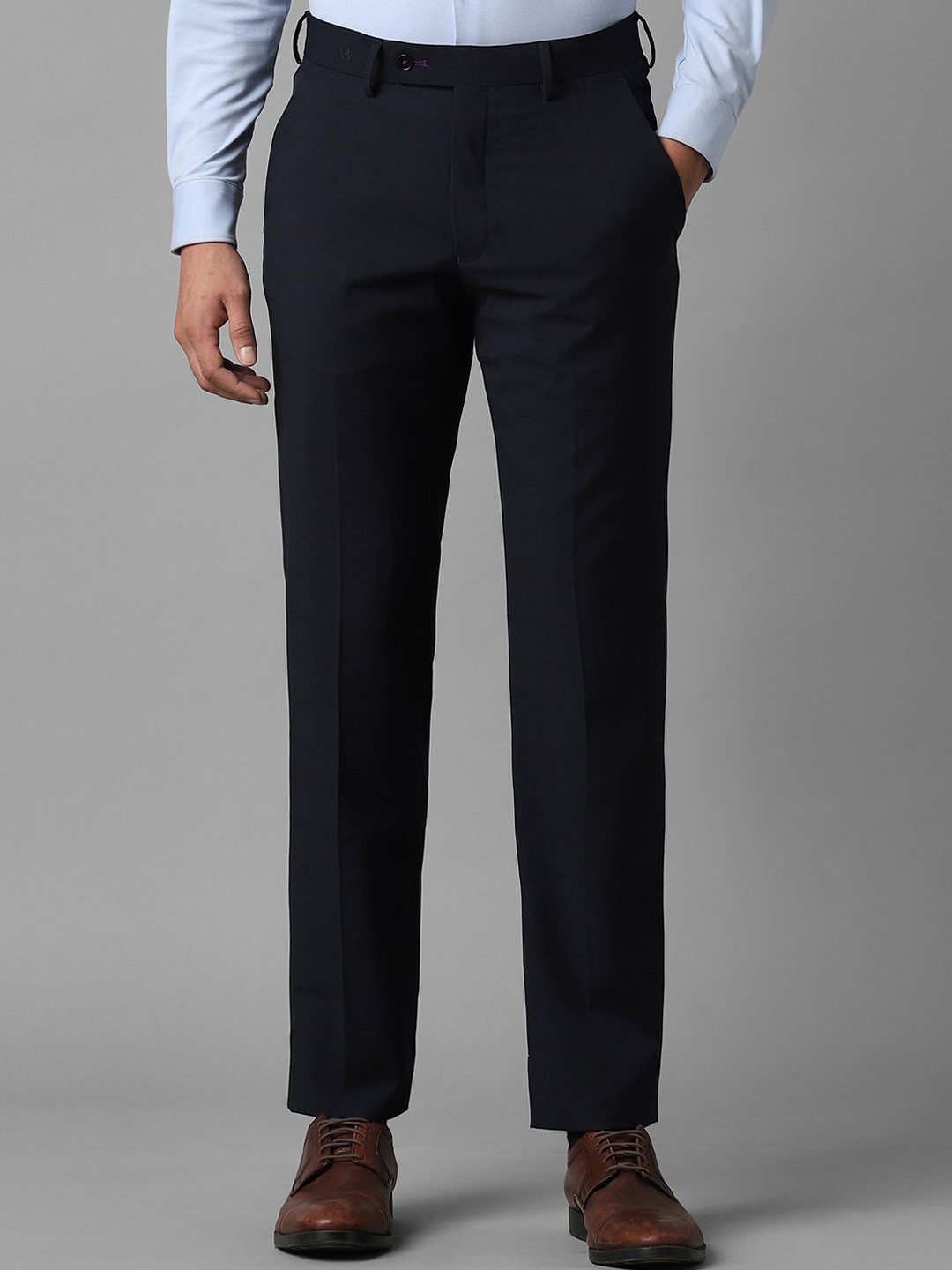 

Luxure by Louis Philippe Men Mid Rise Slim Fit Formal Trouser, Navy blue