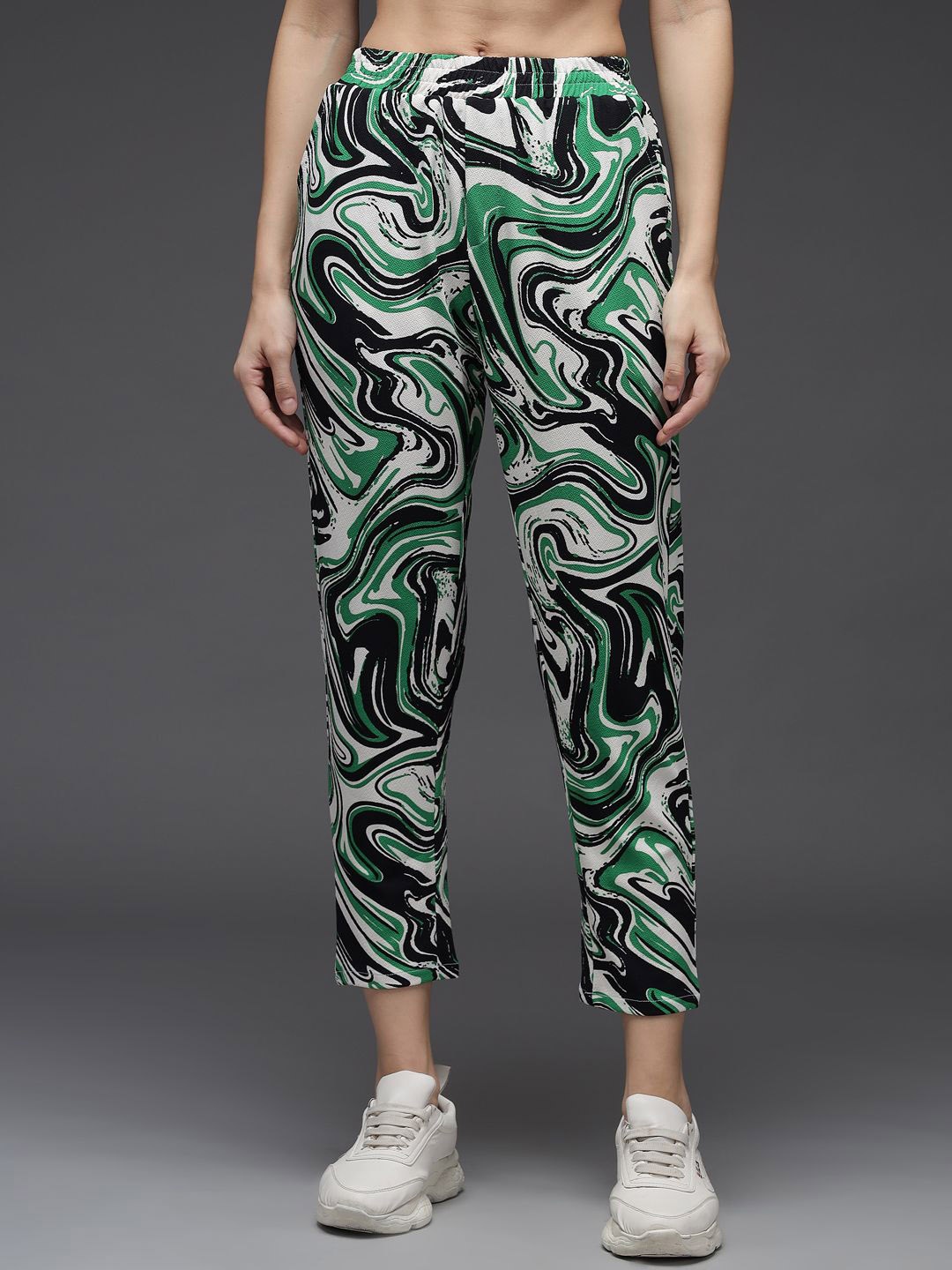 

TANDUL Women Printed Smart Trousers, Multi