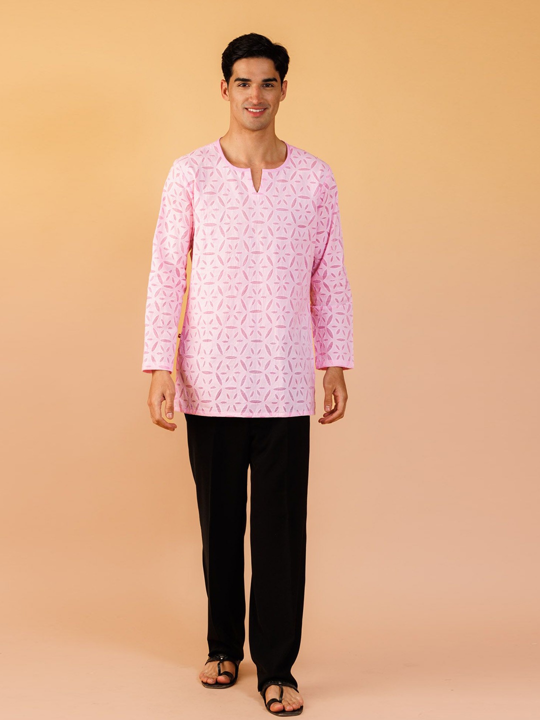 

Tilohri Ethnic Motifs Printed Cotton Kurtas, Pink