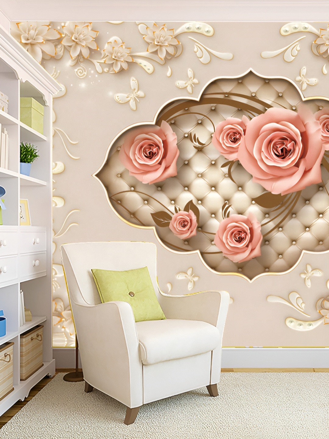

Aura Beige & Peach Coloured 3D Printed Self-Adhesive Wall Sticker