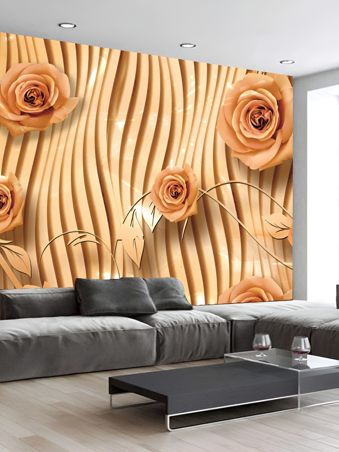 

Aura Orange & Beige 3D Printed Self Adhesive Wall Sticker