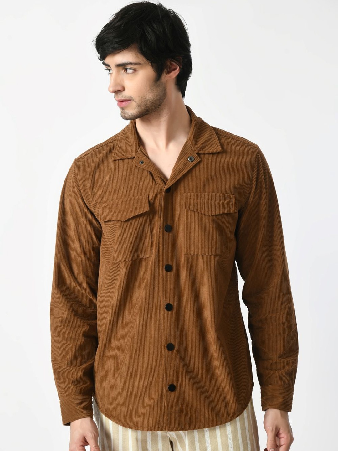 

KISSOSS Spread Collar Tailored Jacket, Brown