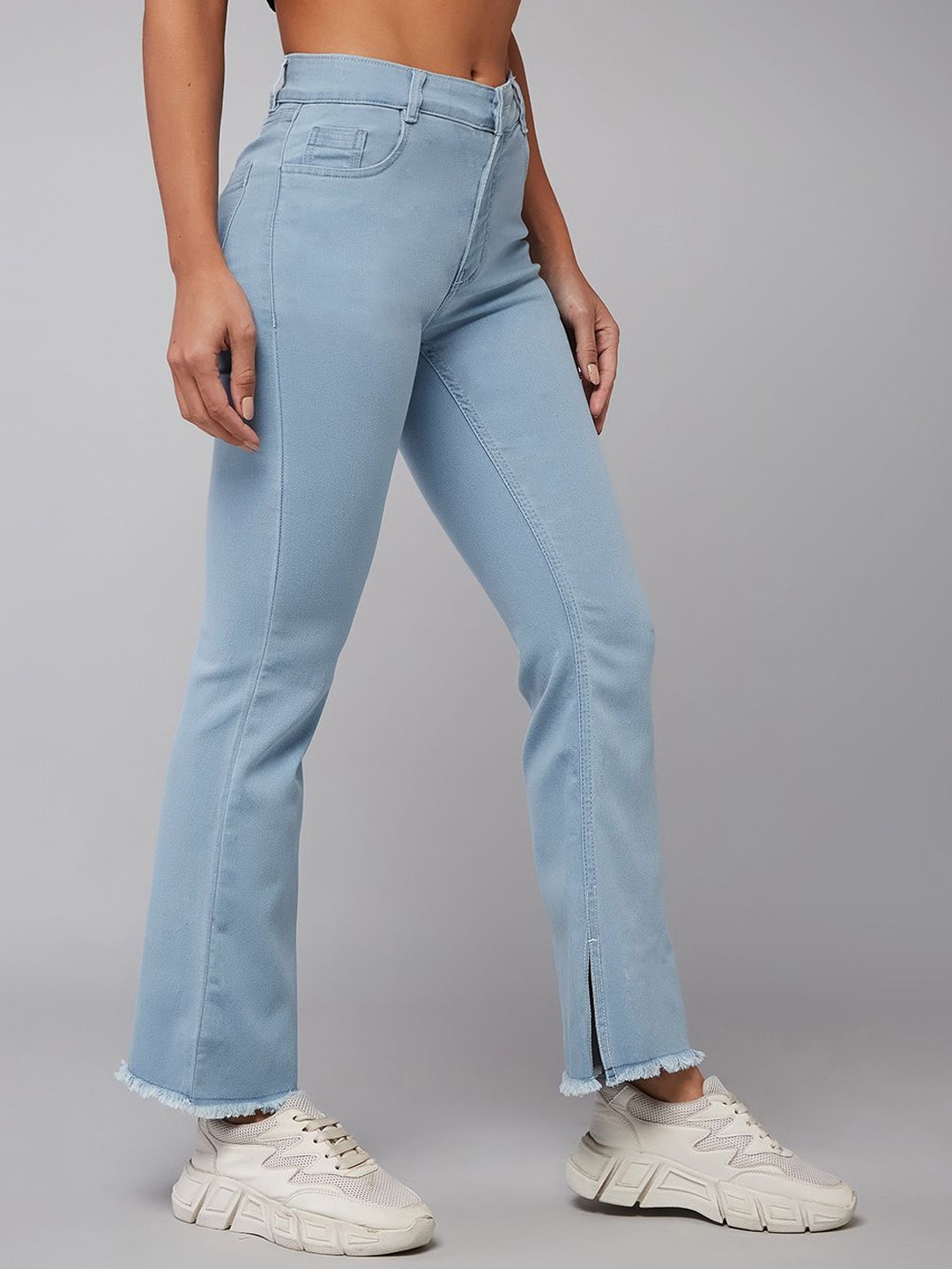 

DOLCE CRUDO Women Blue Bootcut High Rise Clean Look Stretchable Jeans