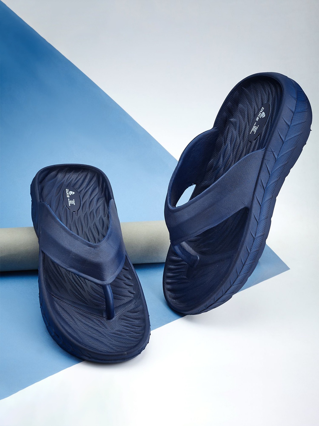 

Duke Men Rubber Thong Flip-Flops, Navy blue