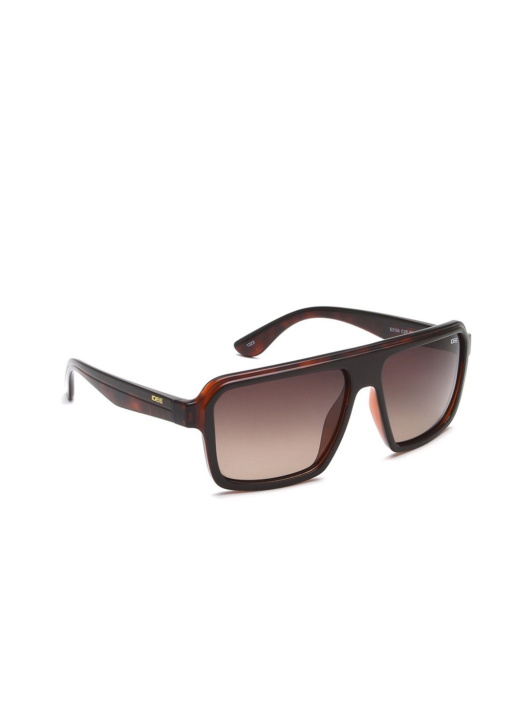 

IDEE Men Square Sunglasses with Polarised and UV Protected Lens IDS3104C2PSG, Brown
