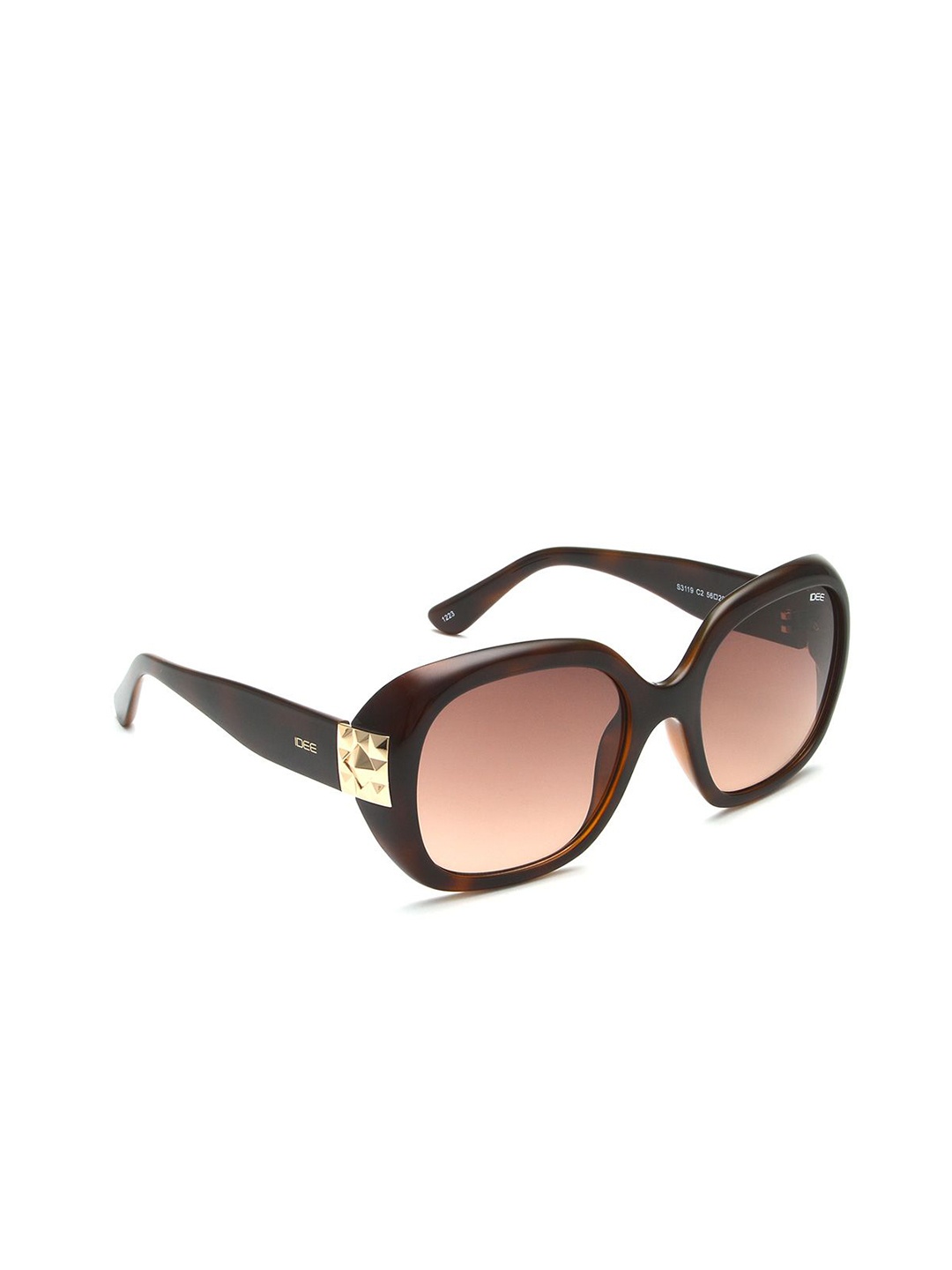 

IDEE Women Square Sunglasses with UV Protected Lens IDS3119C2SG, Brown