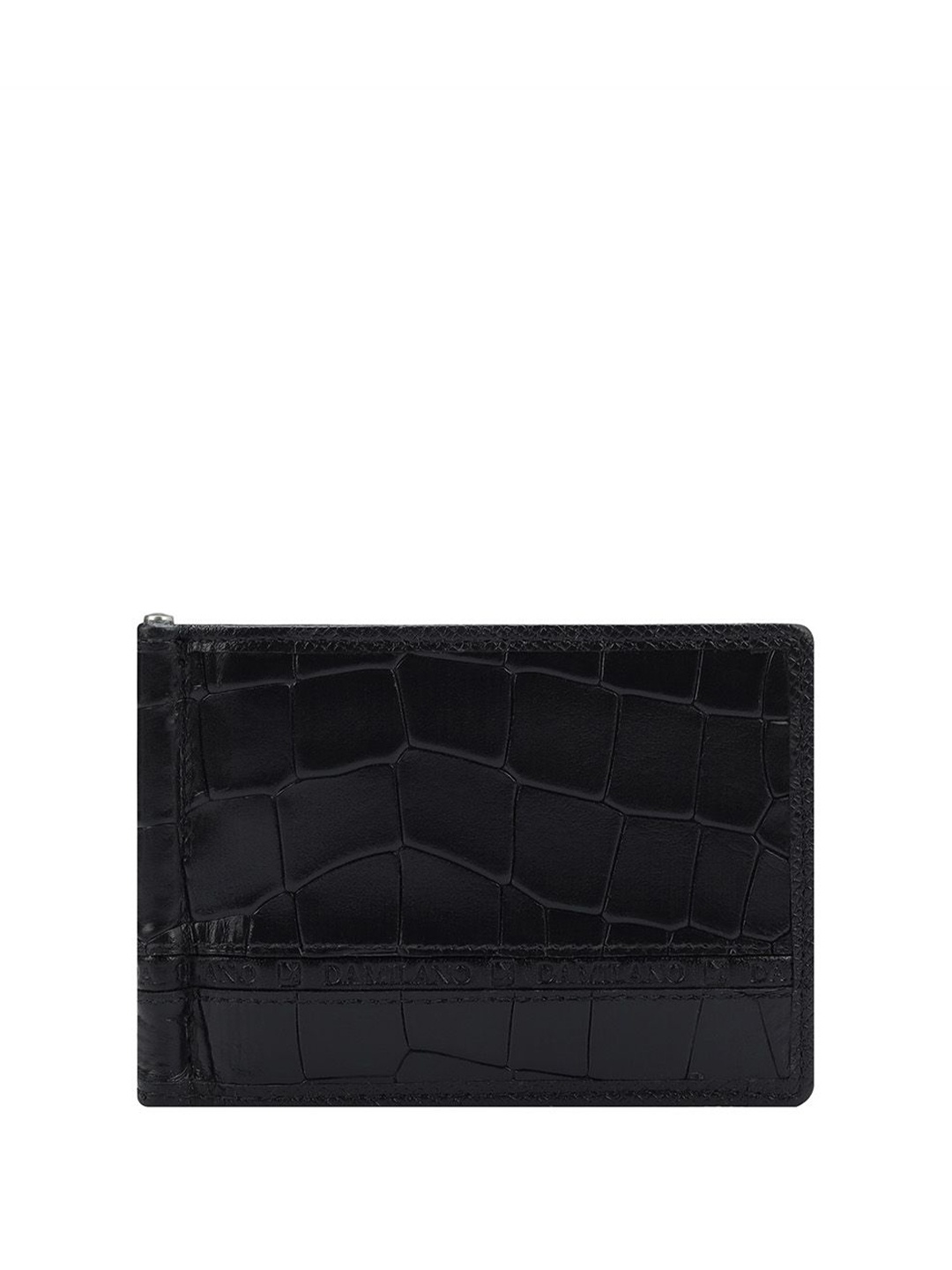 

Da Milano Unisex Textured Leather Two Fold Wallet, Black