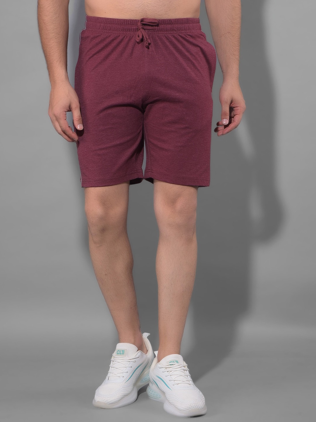 

Dollar Men Mid-Rise Cotton Casual Shorts, Maroon